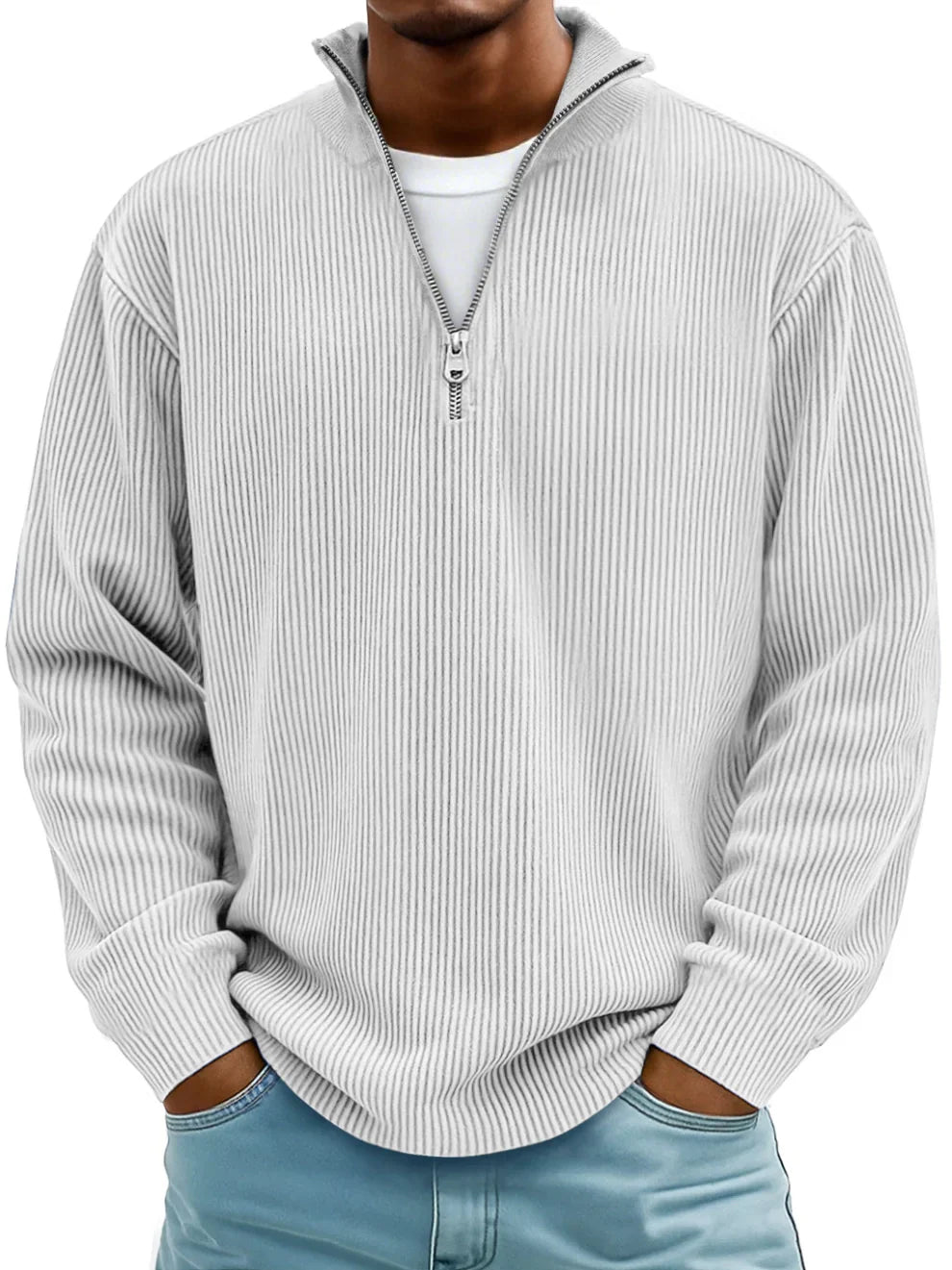 Zev | Stylish Half-Zip Knit Sweater