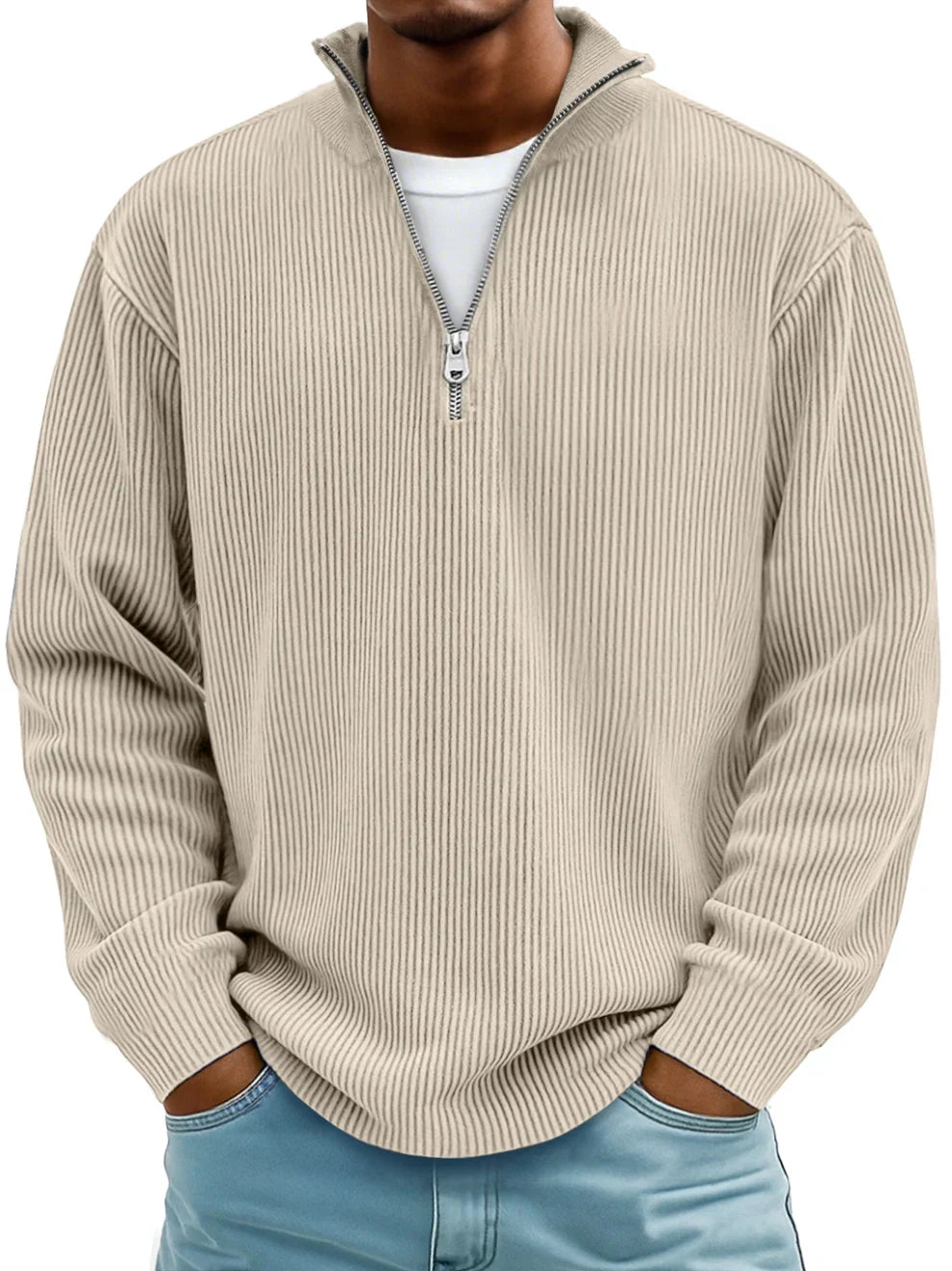 Zev | Stylish Half-Zip Knit Sweater