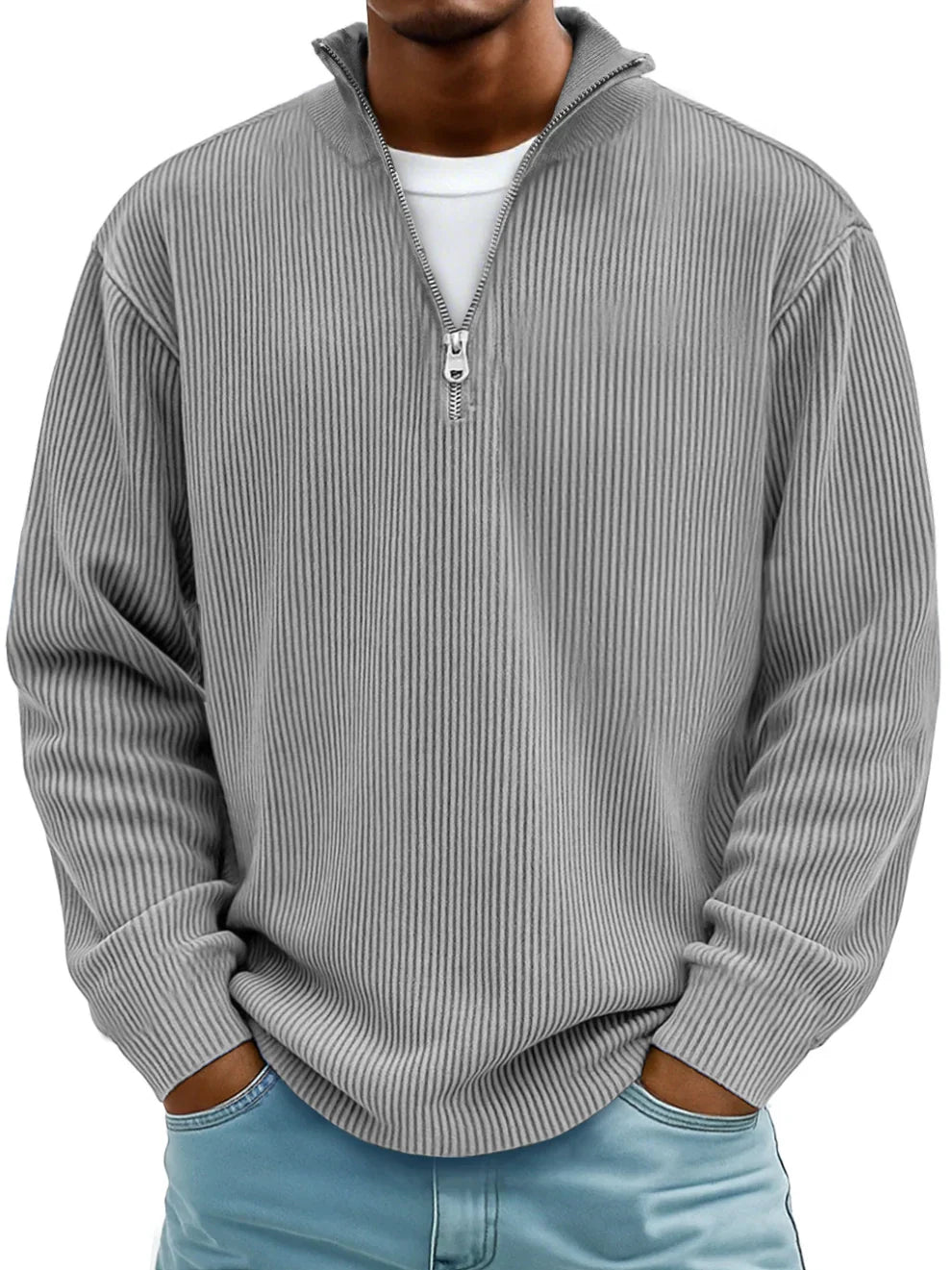 Zev | Stylish Half-Zip Knit Sweater