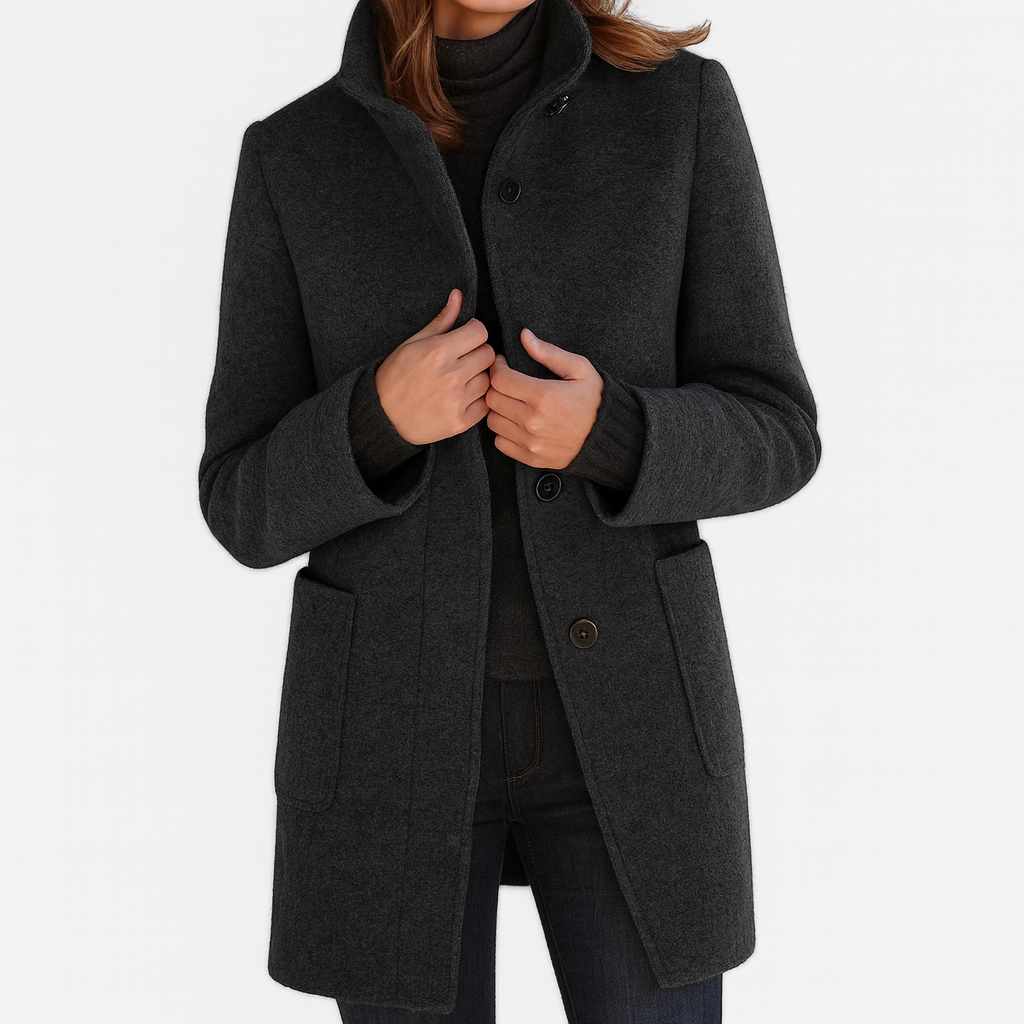 Kensa | Elegant Clean-Cut High-Collar Coat