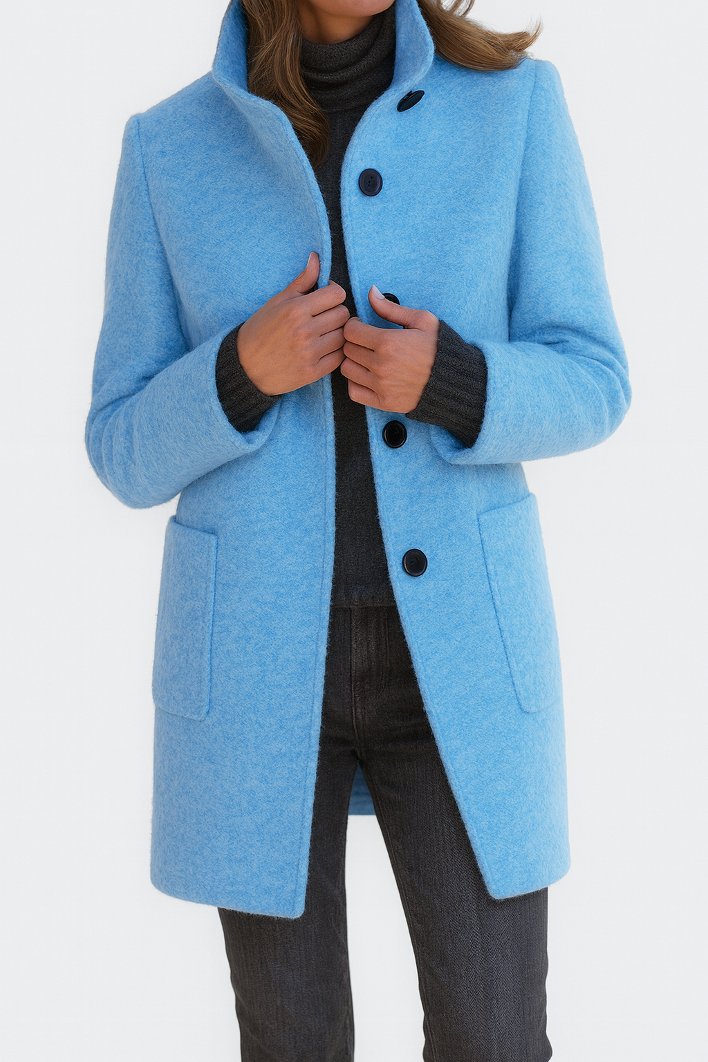 Kensa | Elegant Clean-Cut High-Collar Coat