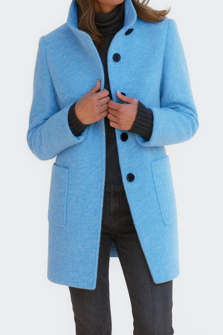 Kensa | Elegant Clean-Cut High-Collar Coat