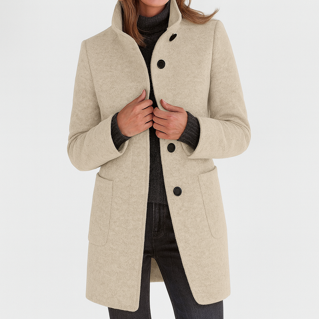 Kensa | Elegant Clean-Cut High-Collar Coat