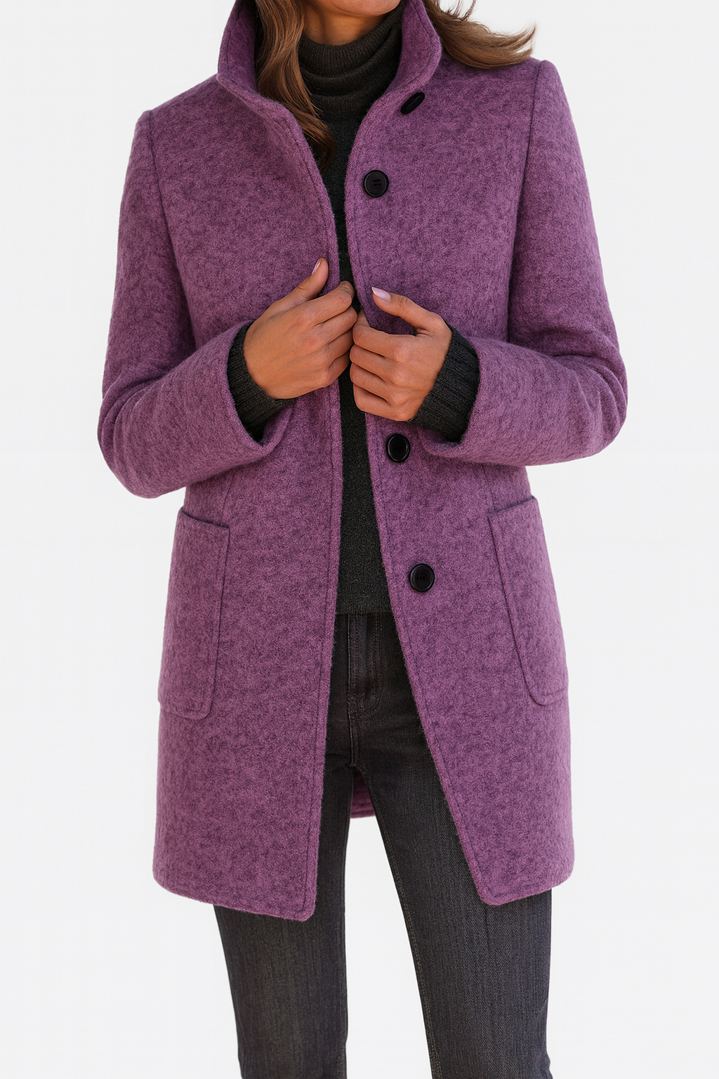 Kensa | Elegant Clean-Cut High-Collar Coat