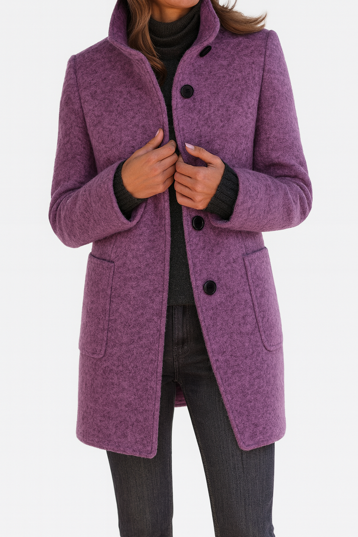 Kensa | Elegant Clean-Cut High-Collar Coat