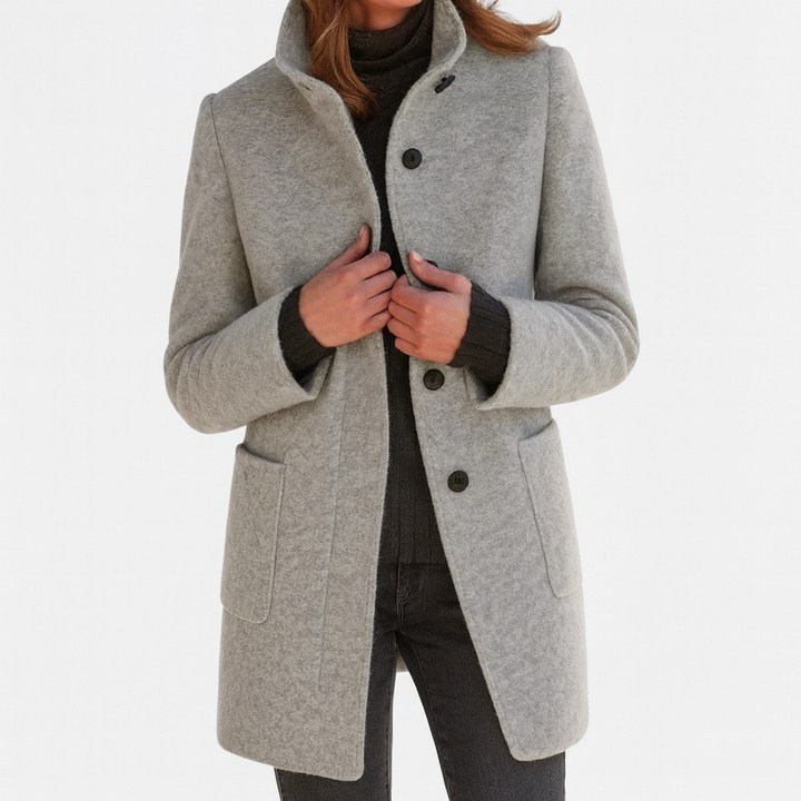 Kensa | Elegant Clean-Cut High-Collar Coat