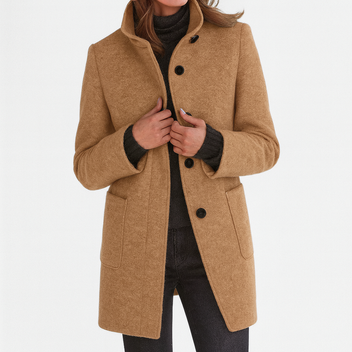 Kensa | Elegant Clean-Cut High-Collar Coat
