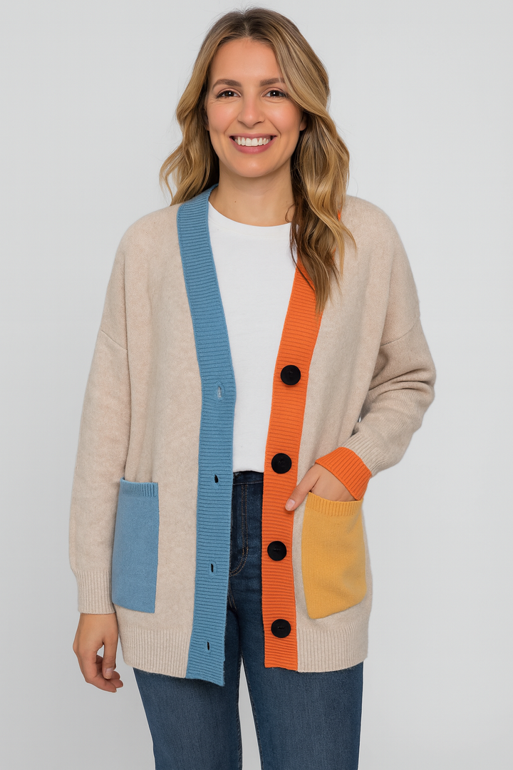 Clio | Colorblock Cozy Knit Cardigan
