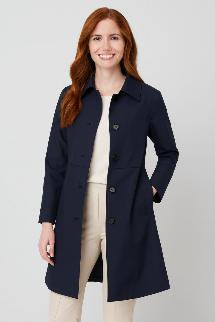Colette | Elegant Button-Up Short Trench Coat
