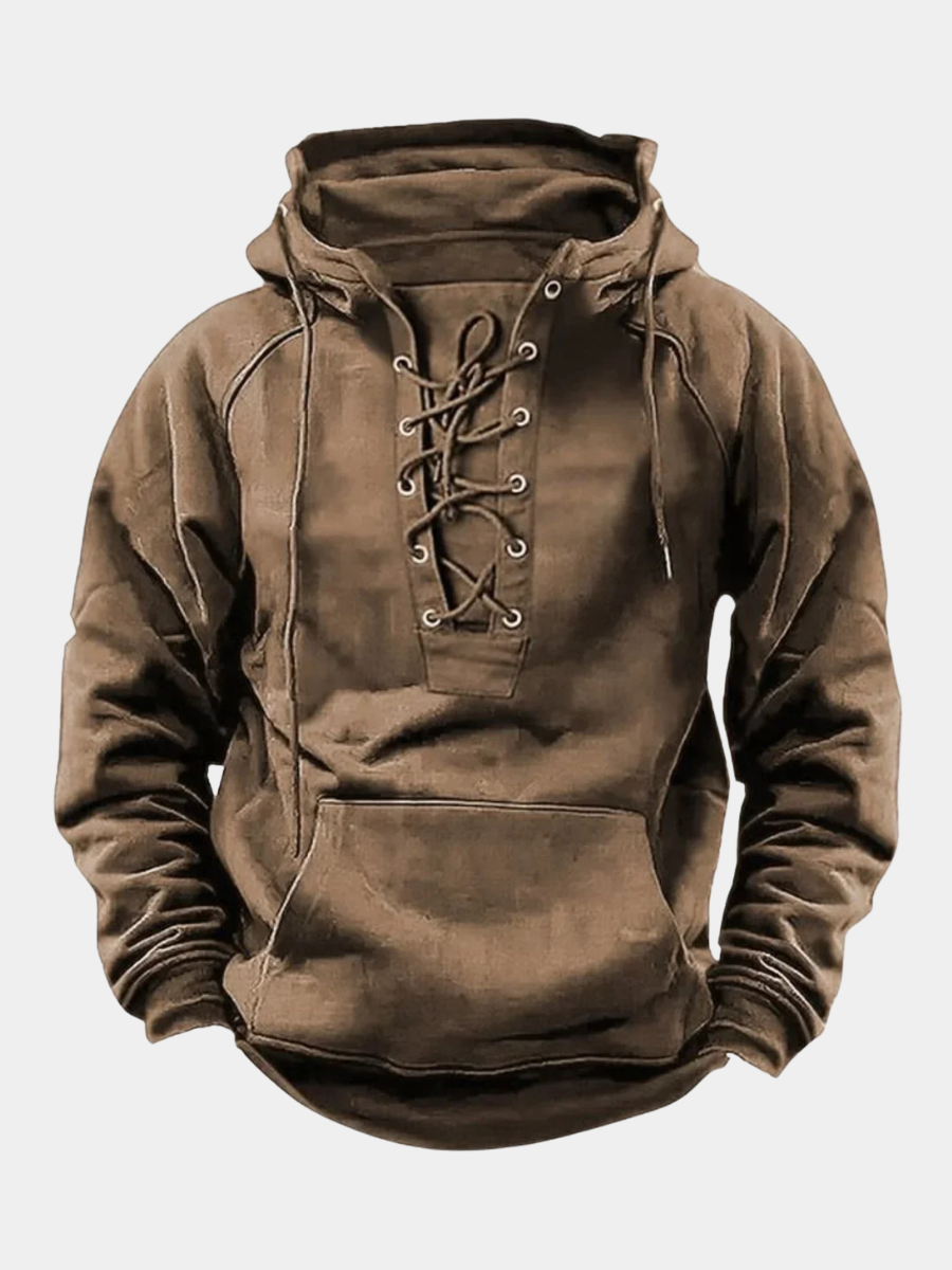 Bastian | Vintage Cozy Lace-Up Hoodie