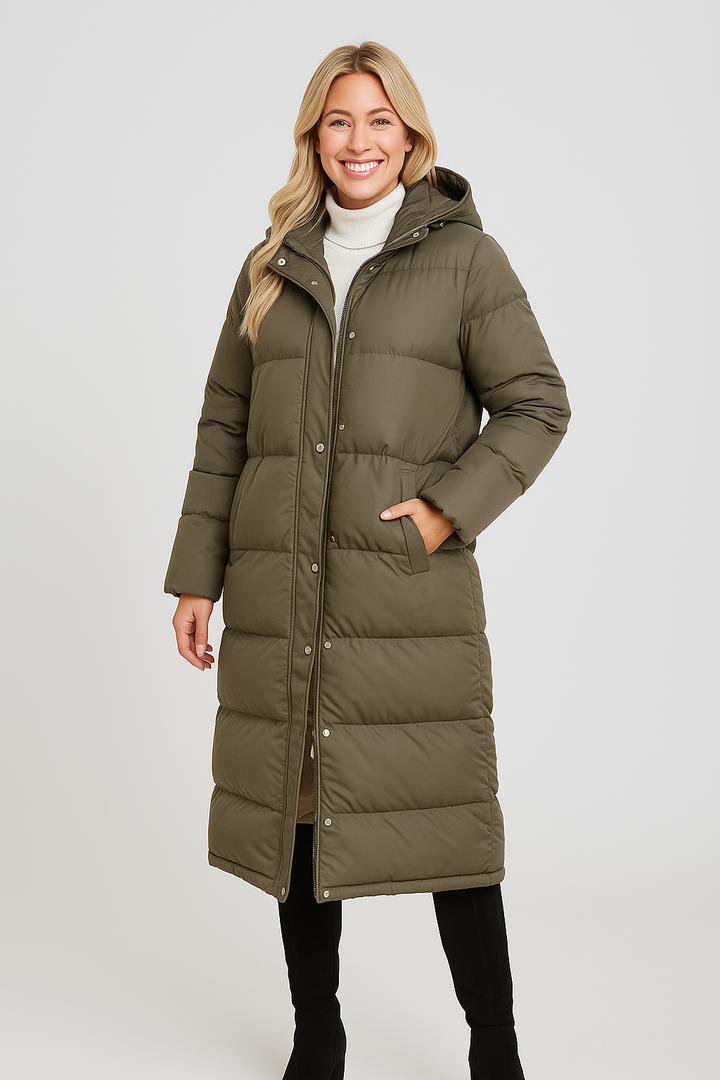 Devon | Cozy Long Quilted Hooded Puffer Coat