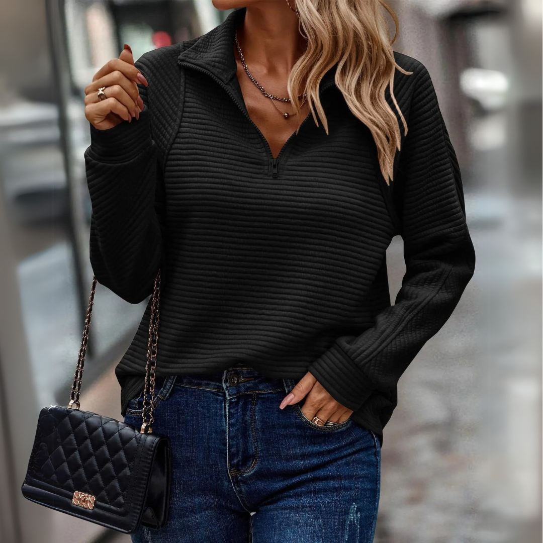 Elena | Trendy Casual Half-Zip Sweater