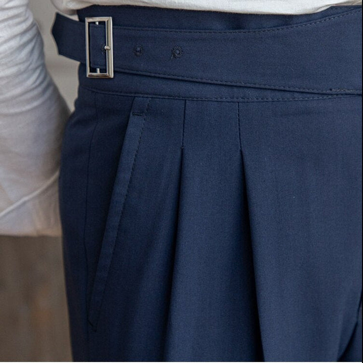 Caleb | Elegant High-Waisted Pleated Pants