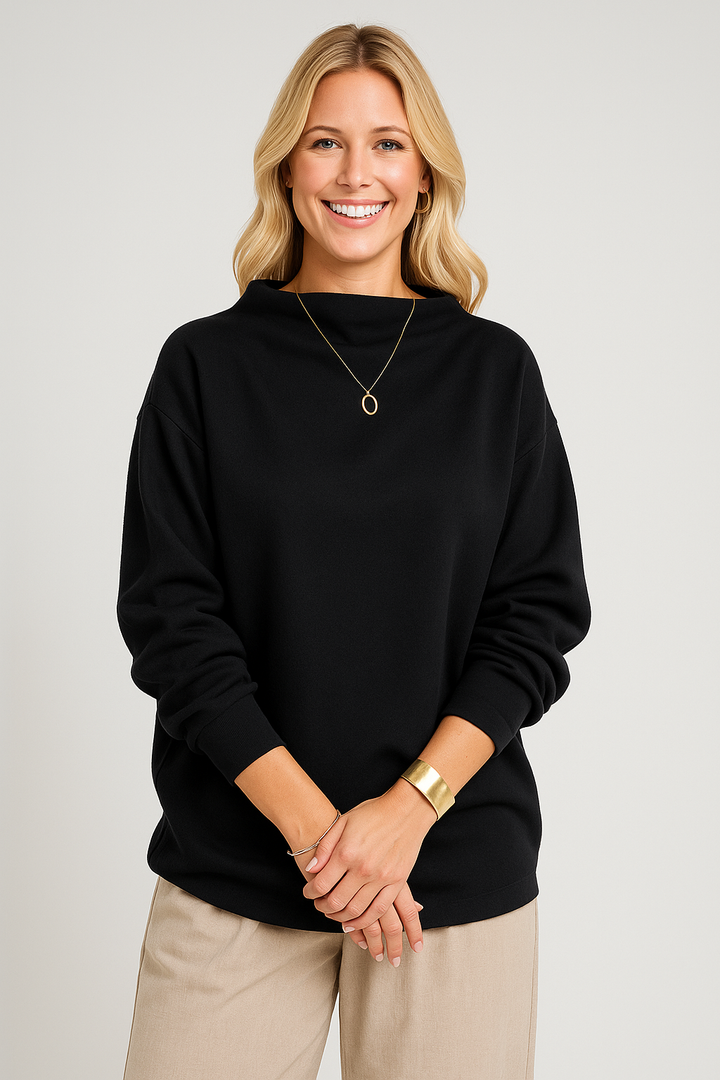 Elly | Minimalist High Neck Sweater Top