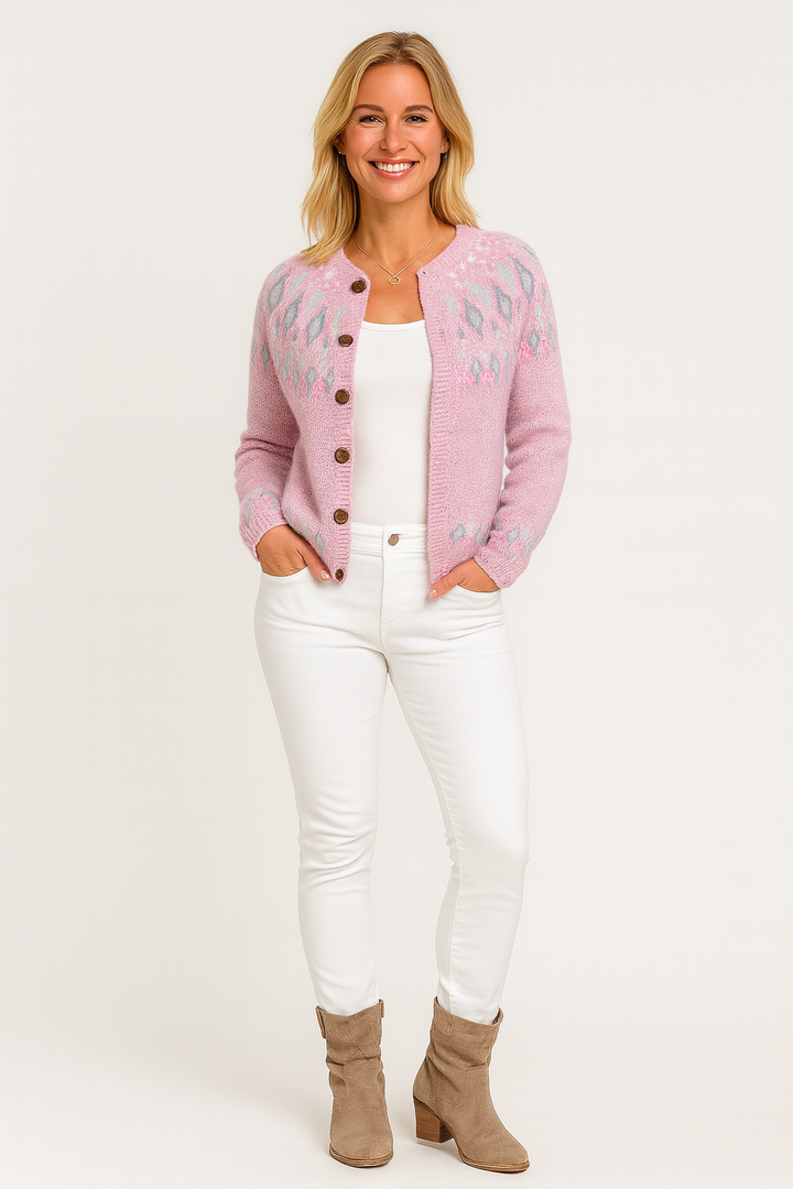 Elva | Loose-Knit Cardigan with Patterned Design