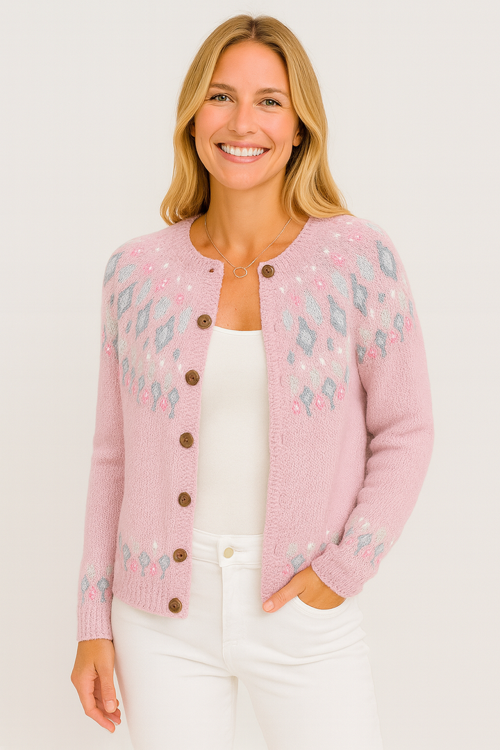 Elva | Loose-Knit Cardigan with Patterned Design