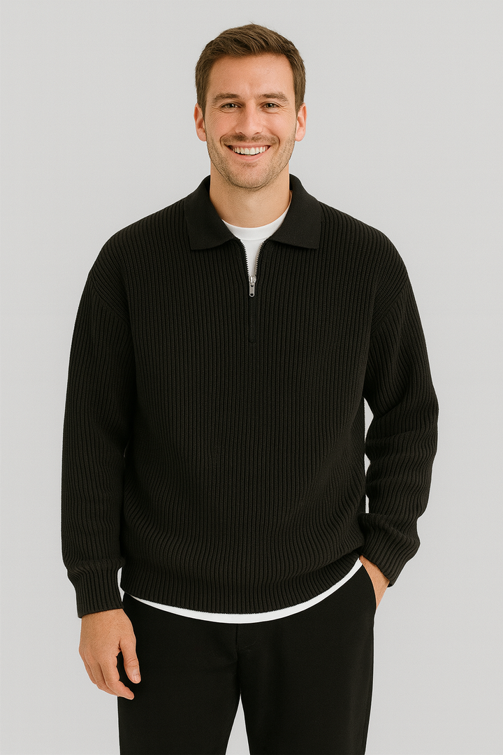 Emeric | Modern Slim Quarter-Zip Sweater