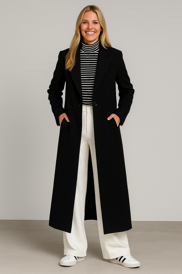 Esther | Minimalist Long Single-Breasted Coat