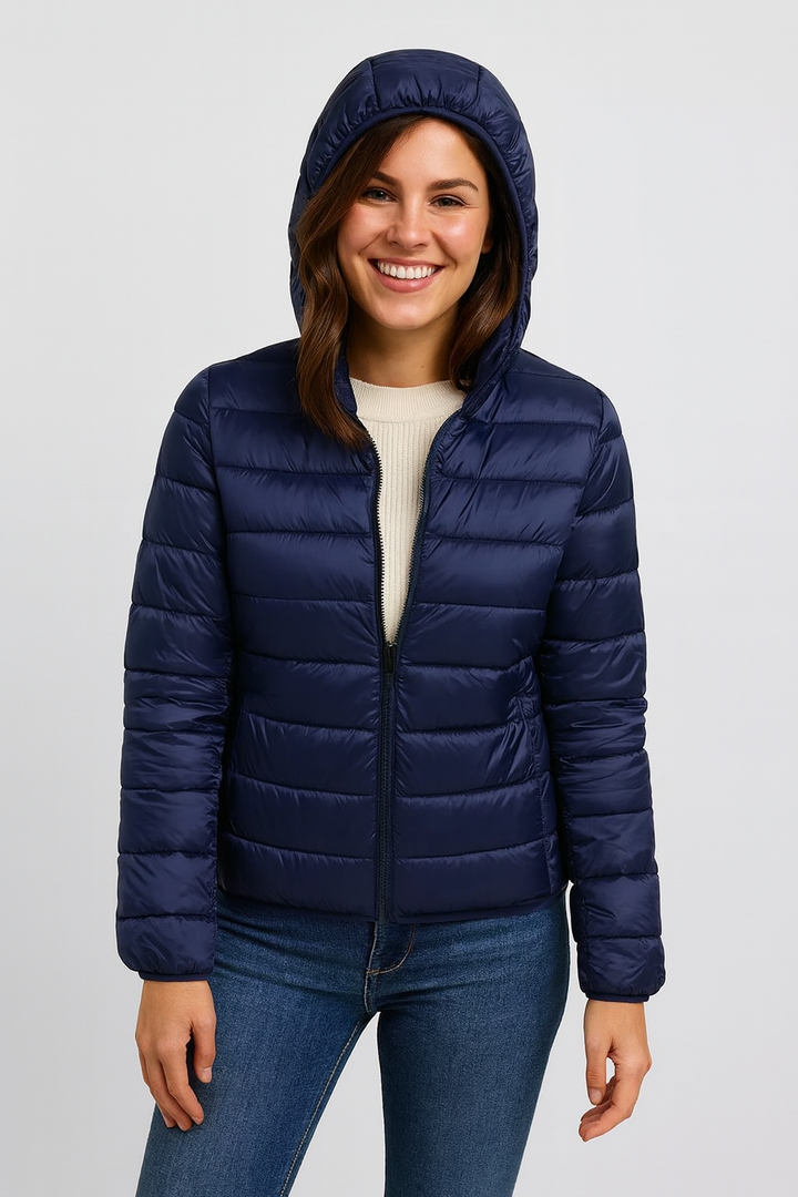 Fenella | Slim Fit Quilted Jacket with Windproof Hood