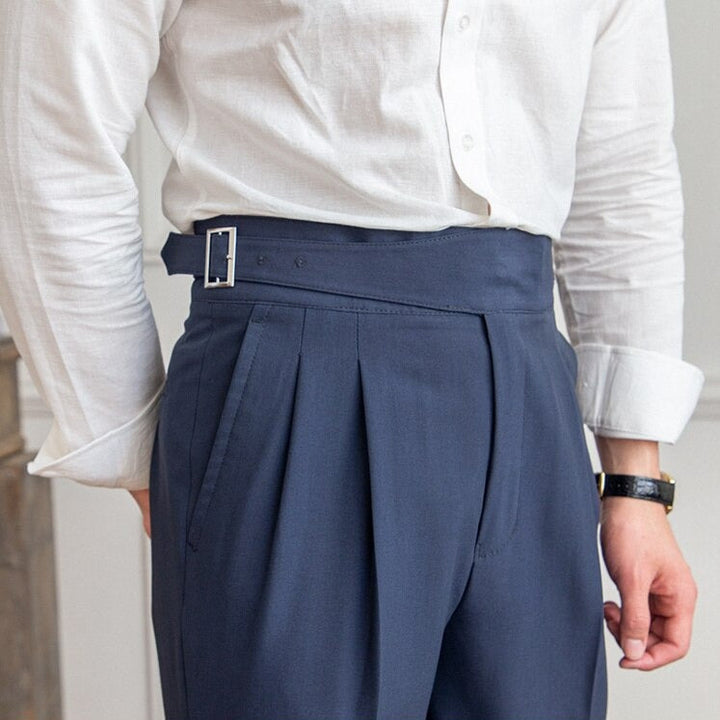 Caleb | Elegant High-Waisted Pleated Pants