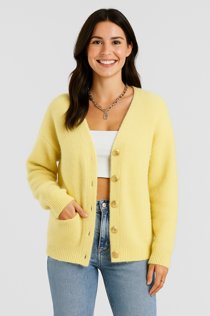 Giselle | Elegant V-Neck Button Cardigan