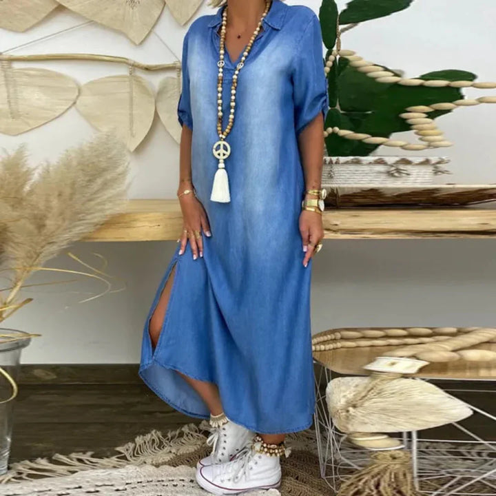 Elise | V-Neck Denim Dress