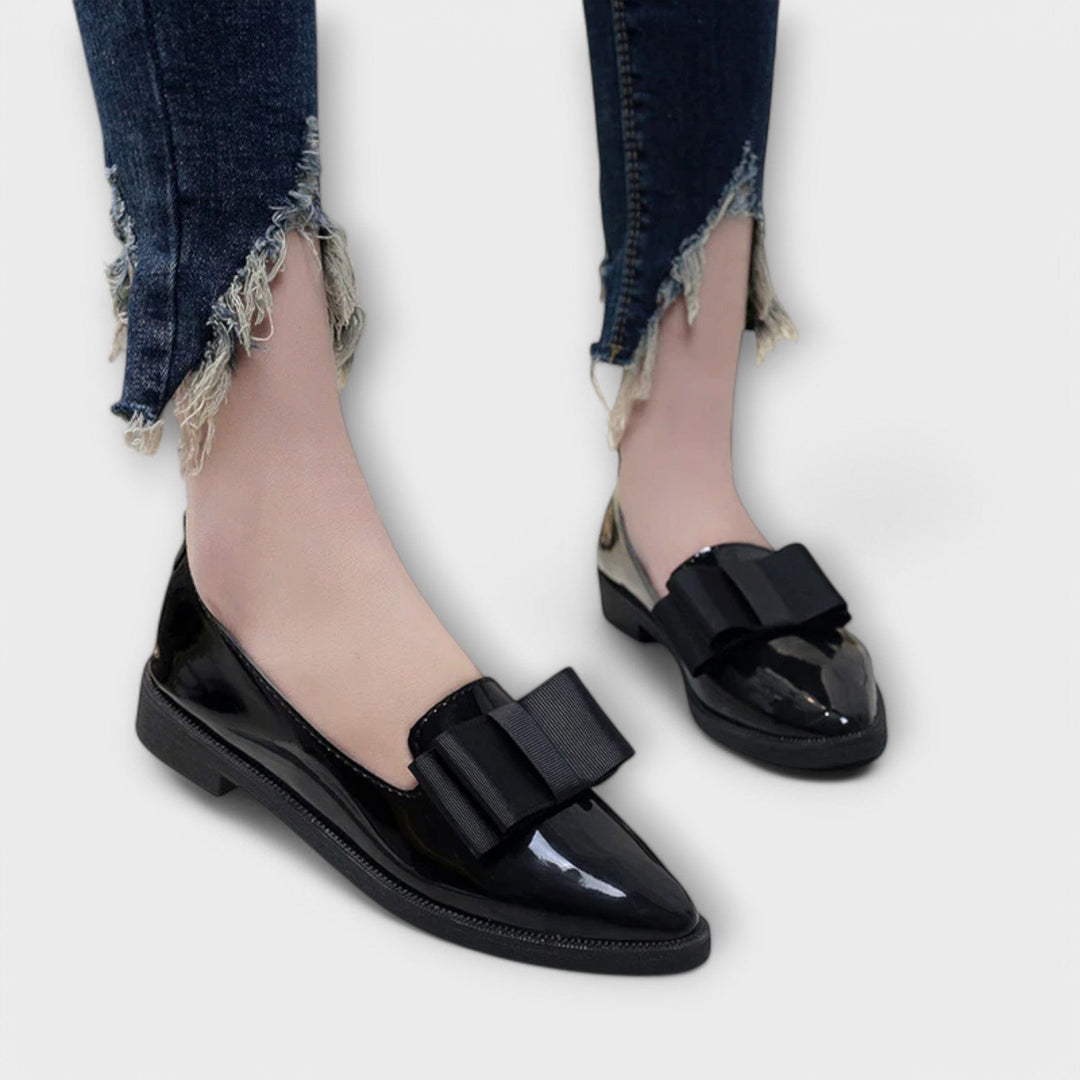 Meliora | Elegant Slip-On Flats with Statement Bow Accent