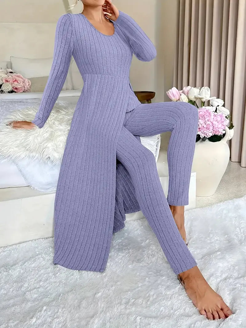 Blythe | Elegant Ribbed Lounge Outfit Set