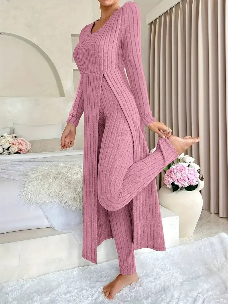 Blythe | Elegant Ribbed Lounge Outfit Set