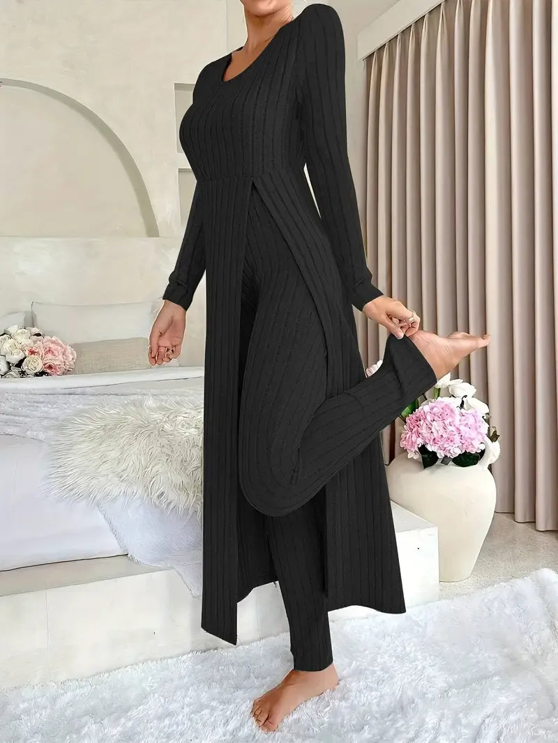 Blythe | Elegant Ribbed Lounge Outfit Set