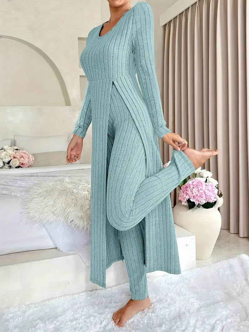 Blythe | Elegant Ribbed Lounge Outfit Set