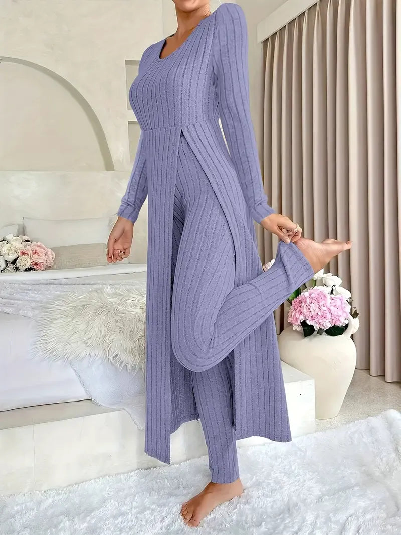 Blythe | Elegant Ribbed Lounge Outfit Set