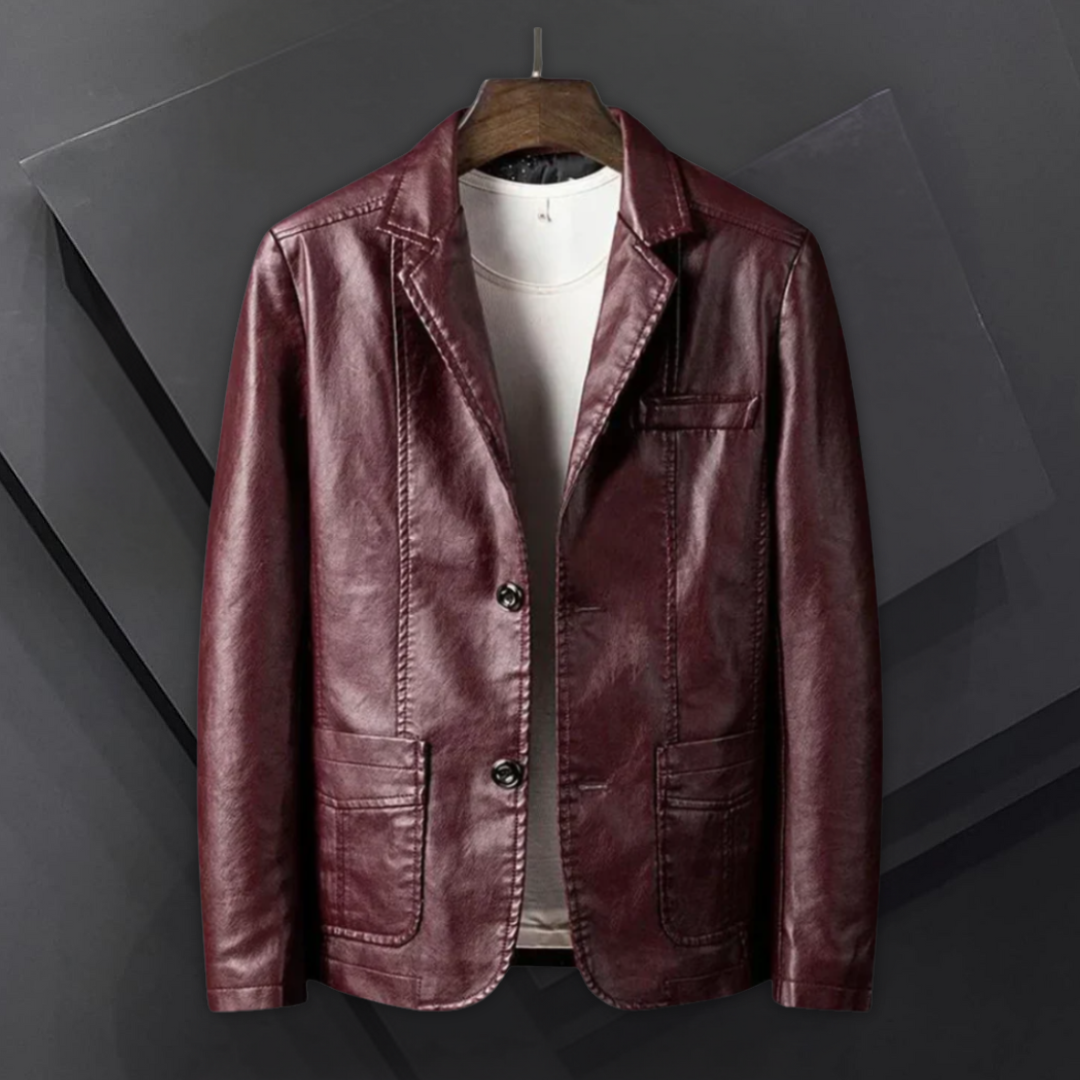 Kelvin  | Vintage Leather Jacket with Classic Tailored Fit
