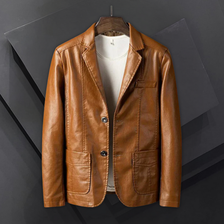 Kelvin  | Vintage Leather Jacket with Classic Tailored Fit