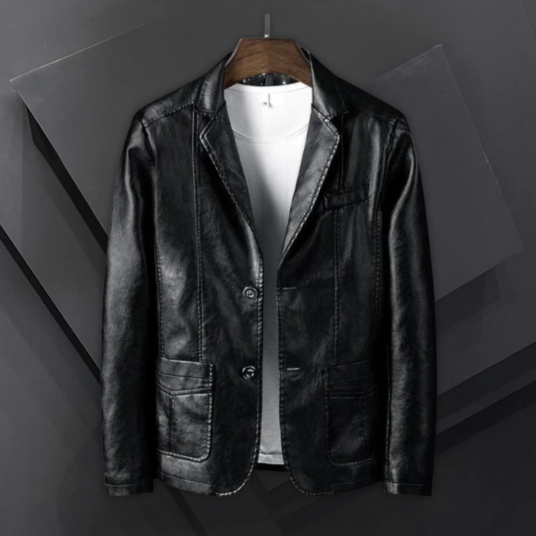 Kelvin  | Vintage Leather Jacket with Classic Tailored Fit