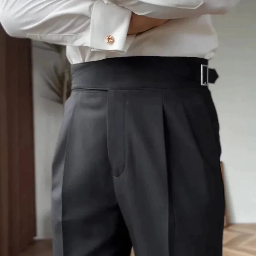 Caleb | Elegant High-Waisted Pleated Pants