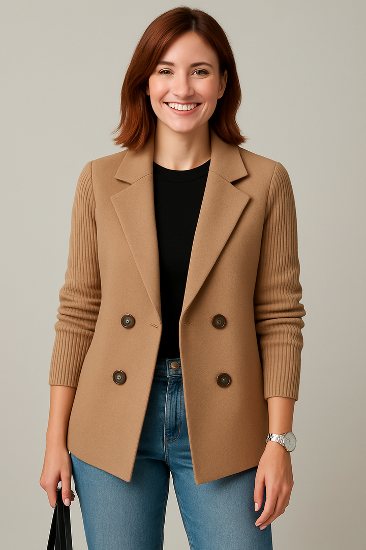 Indie | Soft Knit Double-Breasted Blazer