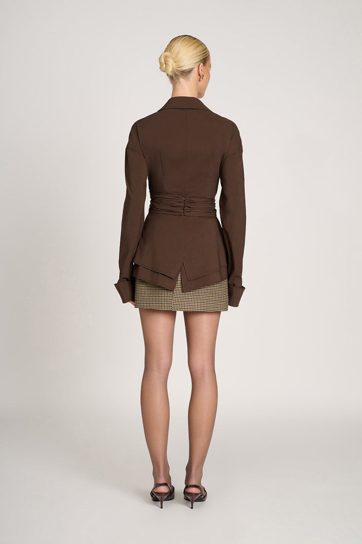 Junis | Elegant Wrap Waist Long Sleeve Polo Shirt