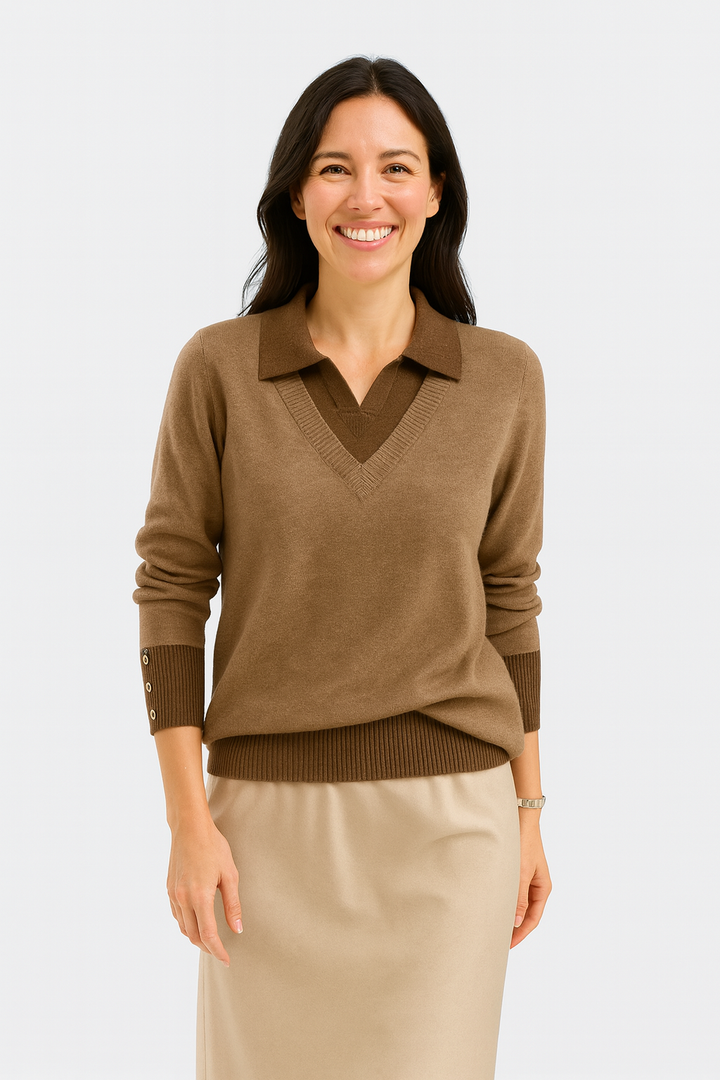 Jovi | Elegant Collared Knit Sweater