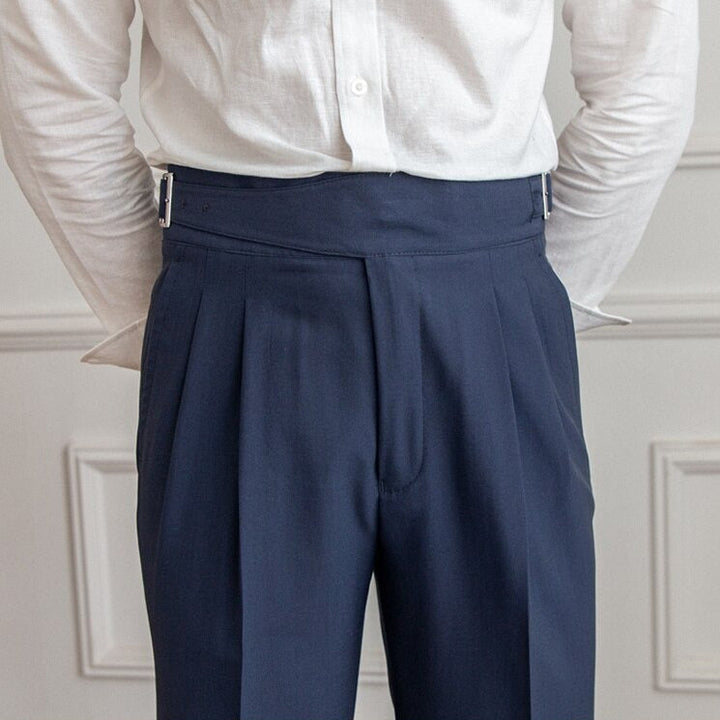 Caleb | Elegant High-Waisted Pleated Pants