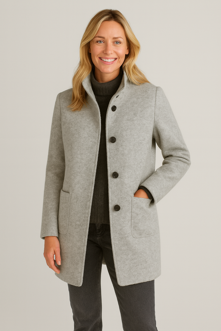Kensa | Elegant Clean-Cut High-Collar Coat