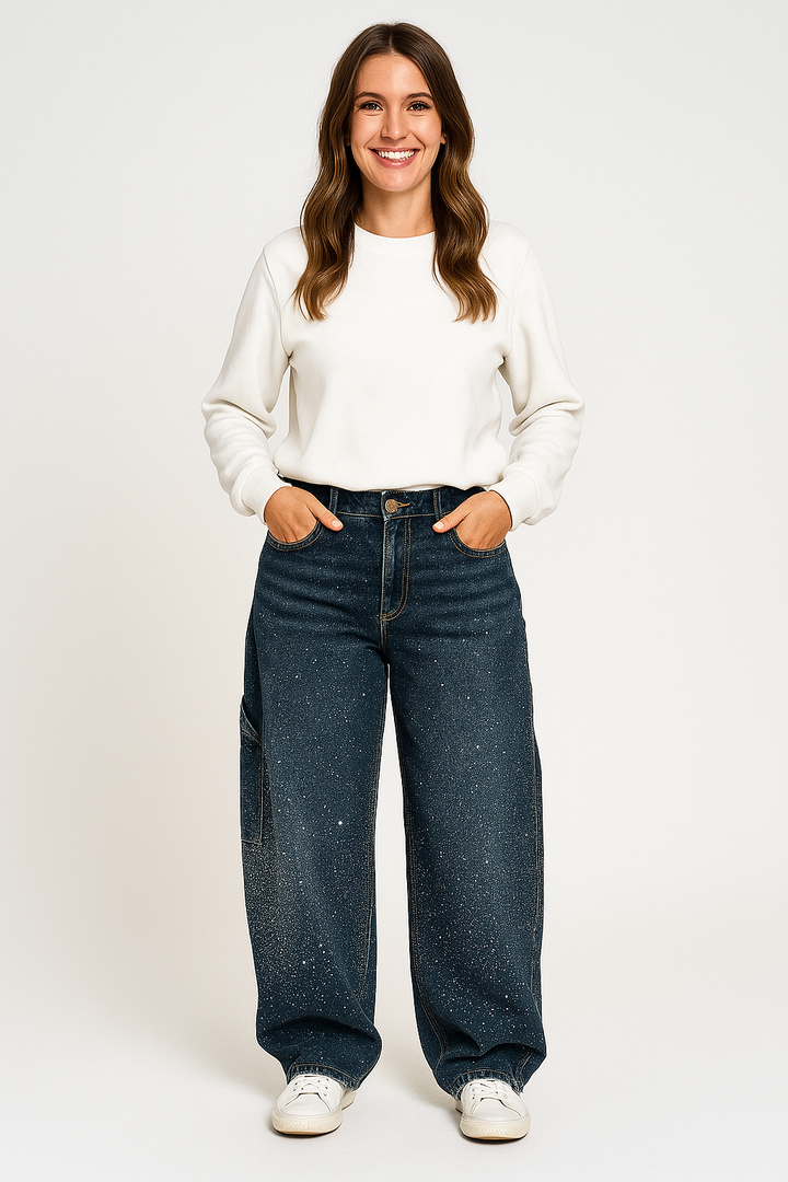 Kerensa | Casual Chic Glitter Balloon Jeans