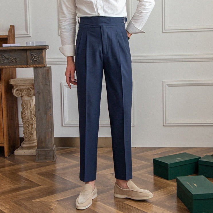 Caleb | Elegant High-Waisted Pleated Pants