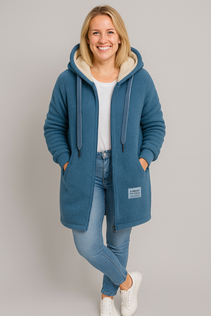Lucetta | Cozy Hooded Plush Long Jacket