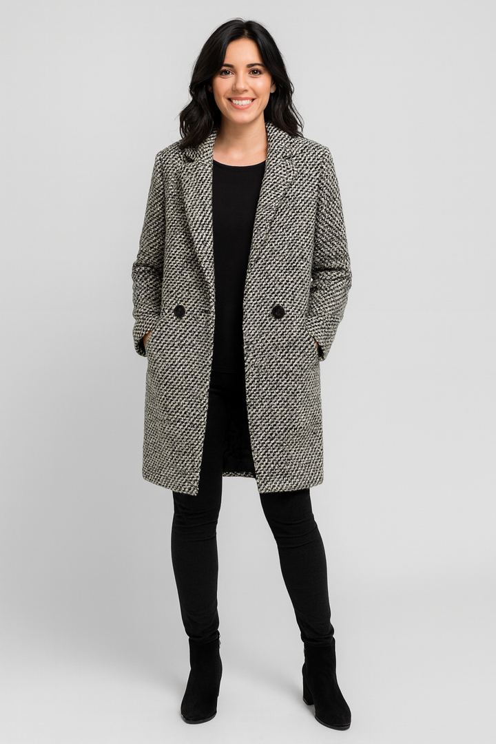 Madisynrae | Chic Full-Length Patterned Coat