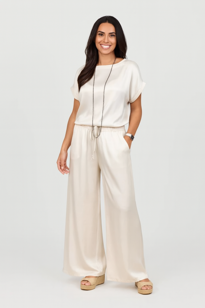 Marla | Modern Co-Ord Set with Flowy Top and Wide-Leg Pants