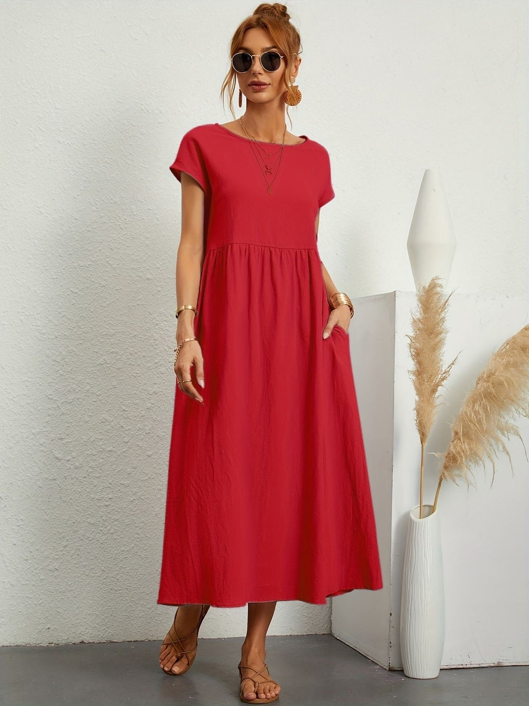 Irish | Solid Casual Midi Dress