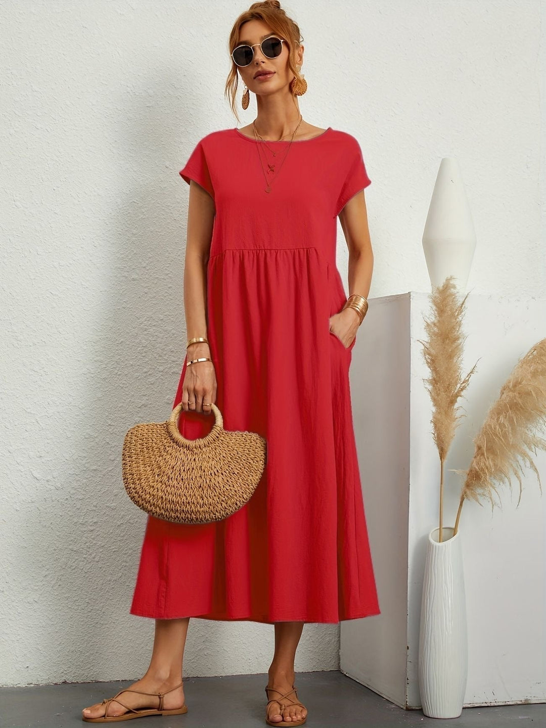Irish | Solid Casual Midi Dress