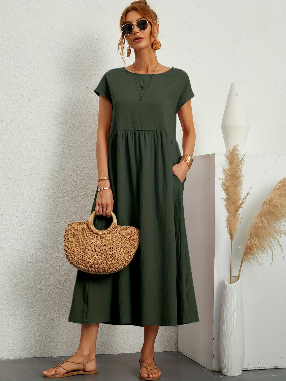 Irish | Solid Casual Midi Dress