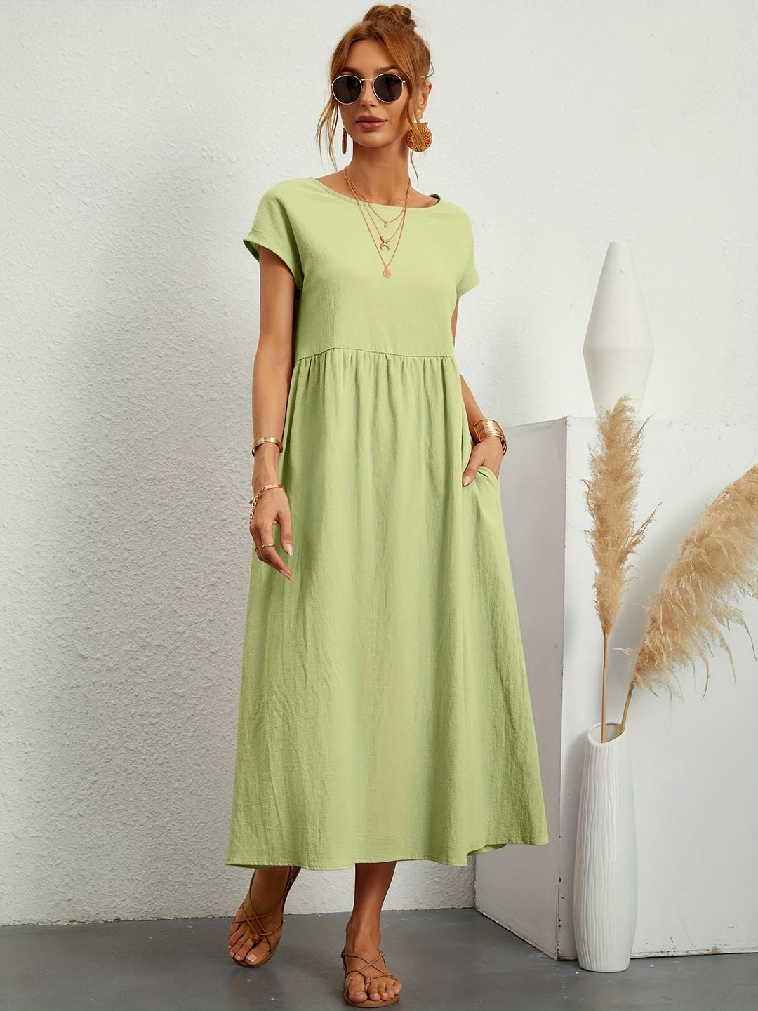 Irish | Solid Casual Midi Dress